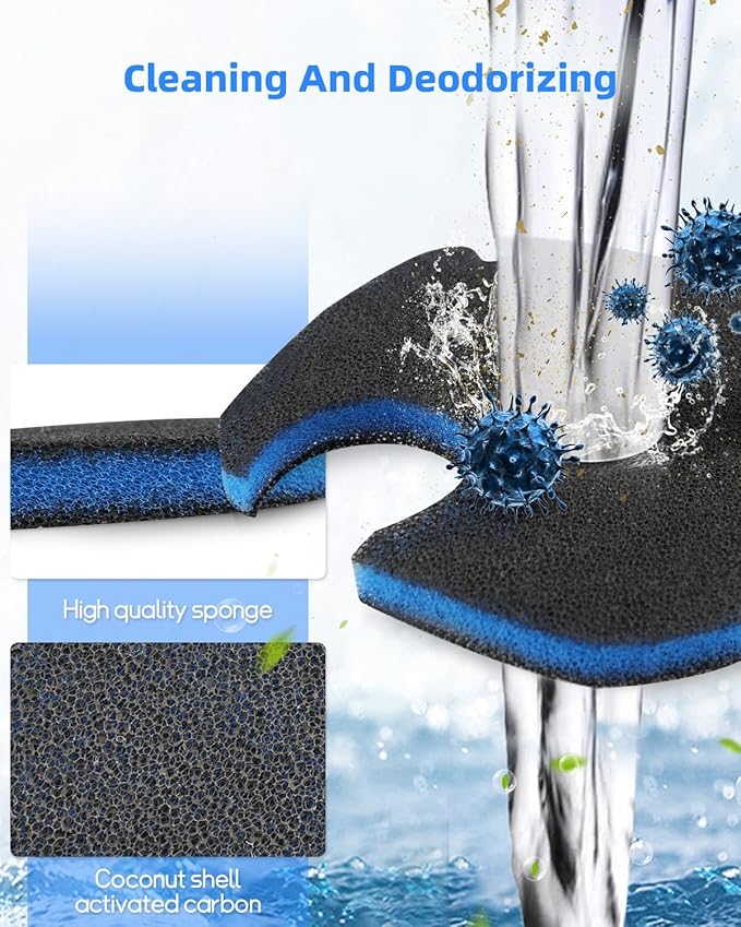 Canister Filter Pads Fit for AMOSIJOY 172/225/265GPH Aquarium External Filters, Replacement Canister Filter Pads Fit for Coospider-Repta Canister Filter Systems 12PCS