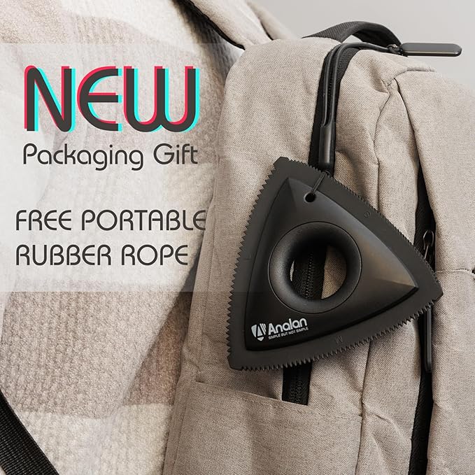 Analan Mini Pet Hair Remover for Car Detailing Supplies, Carpet Dog Hair Remover for Car Interior, Triangle Dog Hair Remover for Auto Detailing, Couch, Furniture, Lint, Carpet (Ruby Red)