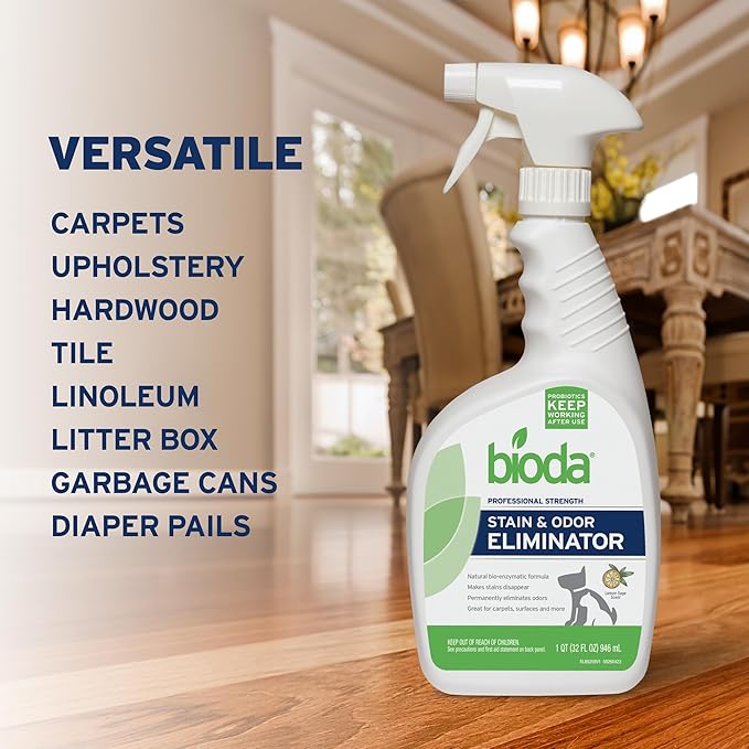 Bioda Pet Stain and Odor Eliminator | Pet Urine Enzyme Cleaner | Stain Remover | Urine Odor Eliminator | Carpet & Couch Cleaner | Made in USA | 1 Gallon
