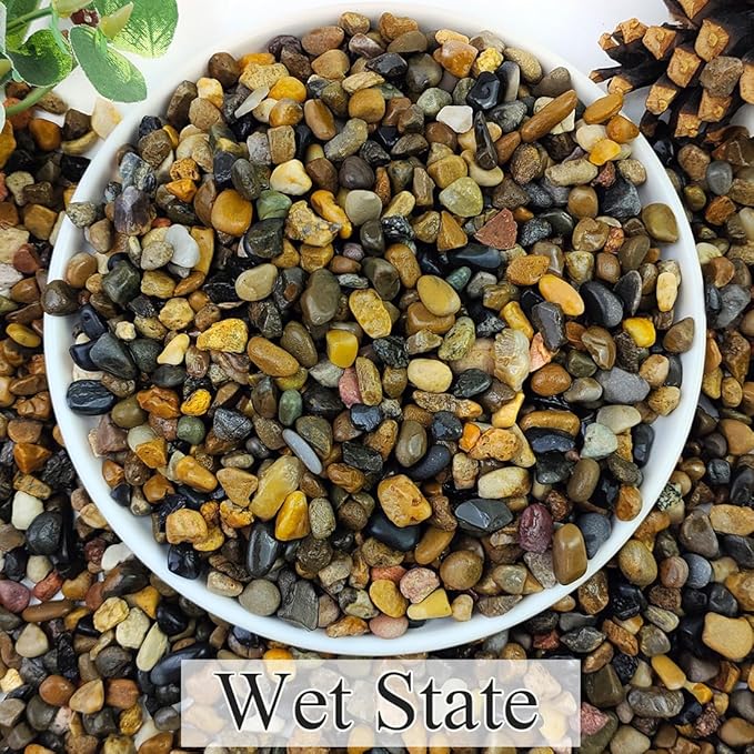 5lbs Aquarium Gravel, 1/4" Fish Tank Gravel Natural River Rocks Succulent Cactus Pea Gravel for Plants, Pebbles for Gardening, Flower Pots, Vase Fillers, Indoor Water Fountains, Landscaping