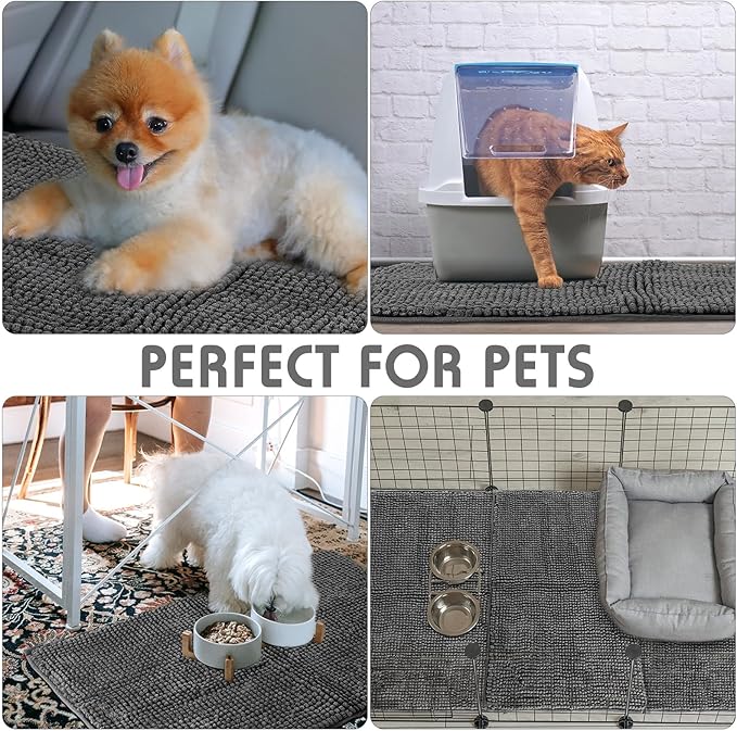 Amylove 4 Pcs Guinea Pig Cage Liner Guinea Pig Bedding Washable Fleece Pee Pads Reusable Small Animals Training Mat Small Animal Sleeping Bed for Bunny Hamster(Dark Gray,47 x 24 Inch)