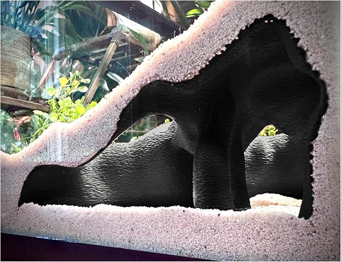 Aquarium & Terrarium Corner Cave – Faux Mangrove Root Hideout for Fish, Shrimp, Geckos, Snakes – Natural-Look Reptile Tank Decor in Textured Root Style (Charcoal, 7.5" x7.5''x4)