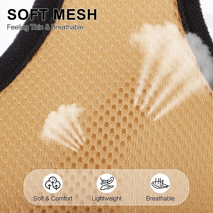 BINGPET No Pull Dog Harness,Soft Mesh Breathable All Weather Vest Harness,Safety Protection Design Durable Adjustable Step-in Easy Walk Dog Harness for Small Medium Large Dogs(Beige,M)