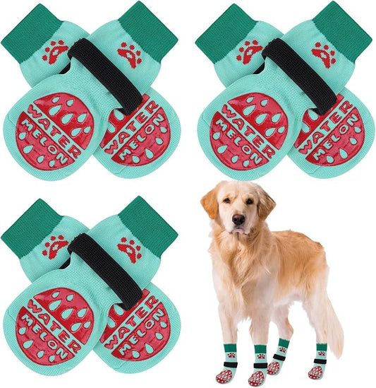 BEAUTYZOO Anti-Slip Dog Socks,Dog Shoes for Hot/Cold Pavement,Paw Protectors with Grips 3 Pairs for Puppy Small Medium Large Senior Old Dogs,Dog Socks to Prevent Licking and Hardwood Floor Protection
