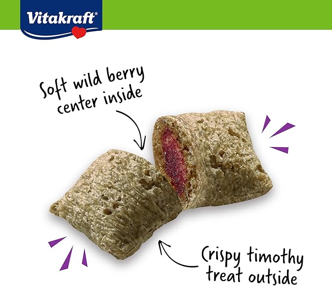 Vitakraft Bursts Small Animal Treats - Wild Berry Snacks - for Rabbits, Guinea Pigs, and Hamsters 1.76 Ounce (Pack of 2)