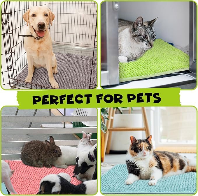 Barydat 8 Pcs Guinea Pig Cage Liner for Guinea Pig Cage Bedding Reusable Rabbit Mat Pad Washable Training Pad Animal Sleeping Bedding Mat(16x12'',Gray, Green, Pink, Blue)