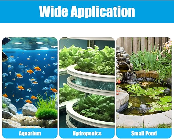 AQUANEAT Aquarium Air Pump 300GPH, for up to 200 Gallon Fish Tank, Powerful Hydroponic Aerator Pump with Tubing, Air Stones, Valves