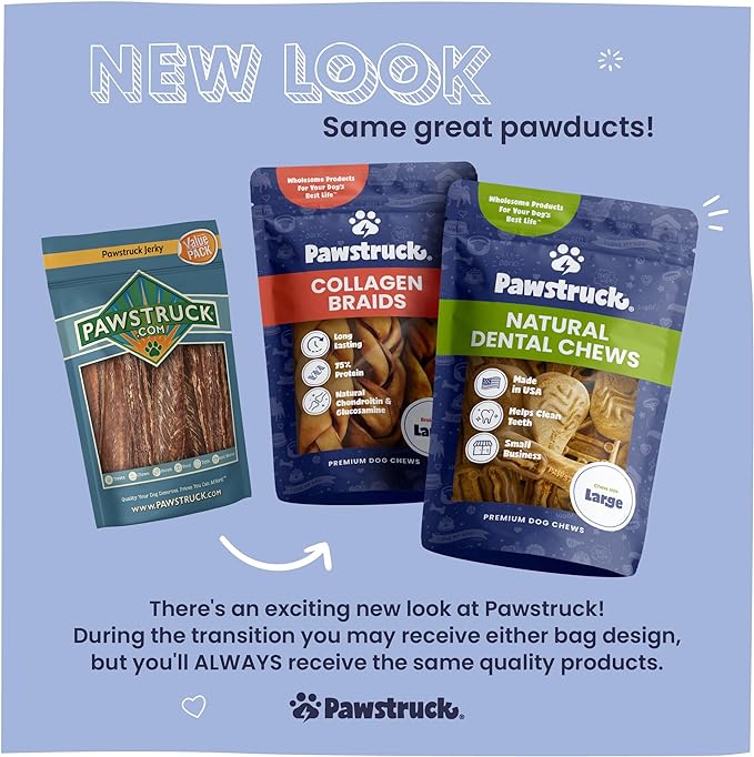 Pawstruck All-Natural 4" Bully Stick Rings for Dogs - Rawhide-Free, 100% Beef, Single Ingredient Dental Chew Bones - Fully Digestible, Low Odor - 10 Count - Packaging May Vary