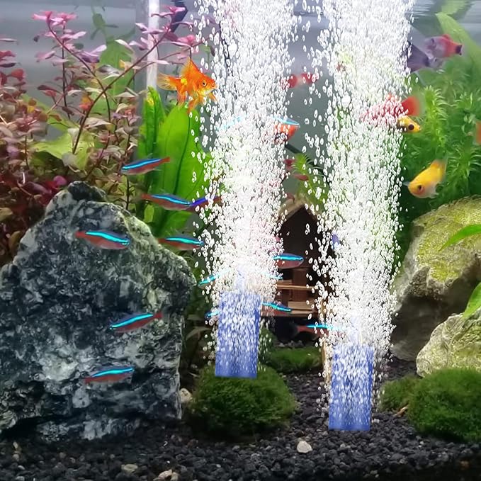 Aquarium Air Pump,Check Valves Prevent Backflow, Ultra-Quiet Fish Tank Bubbler, 5.5W Adjustable Airflow Rate Design, for Fish Tank 20 to 150 Gallons, Bonus Accessories