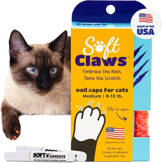 Soft Claws Safe Scratch-Free Solution for Cats - CLS (Cleat Lock System), Size: Medium, Color: Pink Sparkle