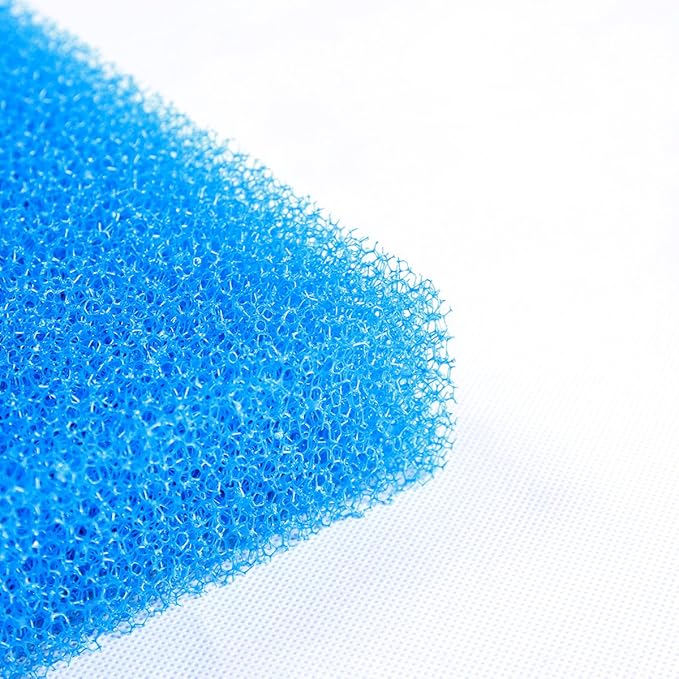 AQUANEAT Aquarium Filter Sponge Open Cell Foam Sheet Bio Sponge Filter Media Pad HMF Fish Tank Sump Divider (11" Lx 10.25" W x 2" H, Blue)