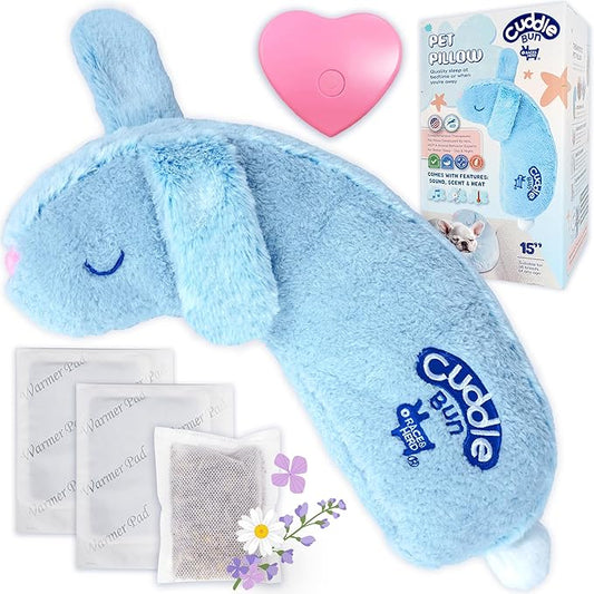 Race&Herd CuddleBun Heartbeat Puppy Toy Sleep Aid - Heartbeat Dog Toy, Dog Heartbeat Toy for Puppy Must Haves for Separation Pet Anxiety Relief Puppy Calming Aid, Dog Toys Behavioral Training
