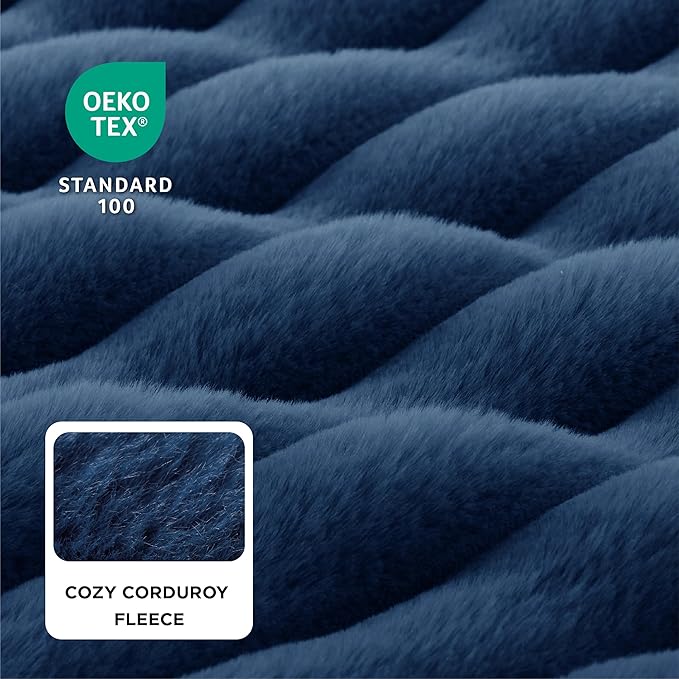 Bedsure Orthopedic Dog Beds for Extra Large Dogs, Waterproof Memory Foam XL Pet Bed with Sides, Non-Slip and Egg-Crate Foam Big Dog Couch Sofa with Washable Removable Corduroy Cover, Blue