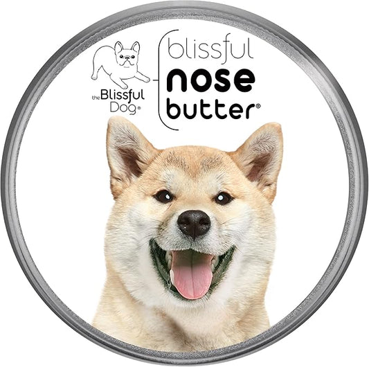 The Blissful Dog Shiba Inu Nose Butter for Dry, Cracked Skin, Lick-Safe Dog Nose Balm with Moisturizing Shea Butter, Almond, Olive, and Essential Oils, Pet Supplies, Uncented, 4 oz.