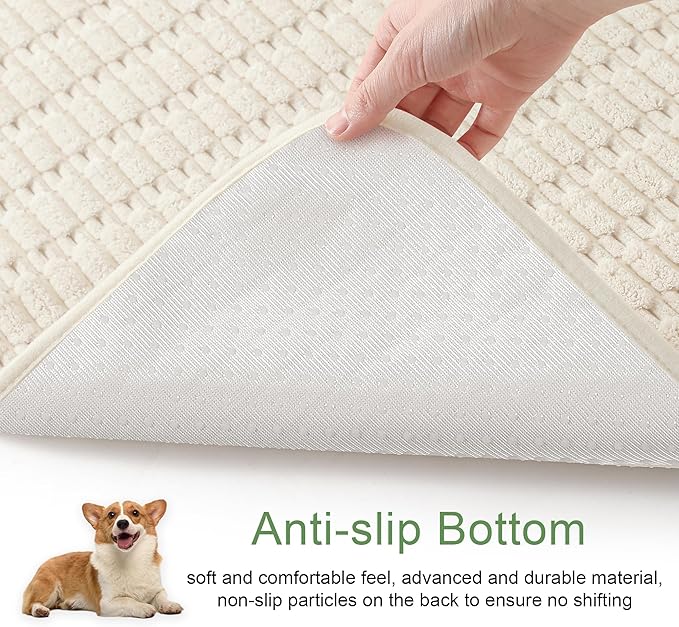Washable Pee Pads for Dogs, 2 Pack Reusable Puppy Pads Dog Pads, Non-Slip Dog Pee Pads, Leakproof Pet Pee Pads Wee Wee Pads for Dogs. (Cream White, 34"x36"(Pack of 2))