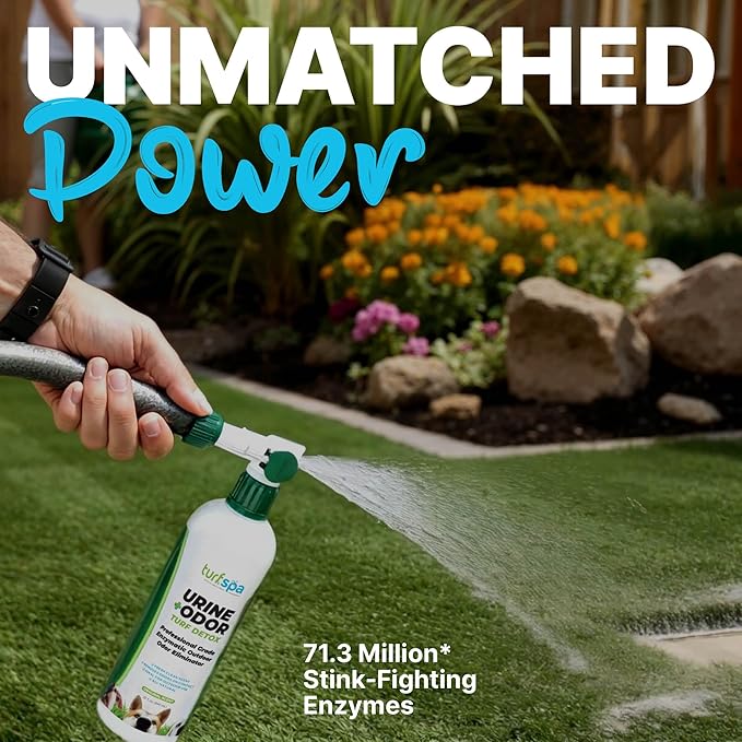Urine & Odor Turf Detox: Gallon Refill of Professional Enzyme Cleaner & Odor Eliminator for Artificial Grass, Turf, Concrete, Patio & Kennels, Pet Urine Enzymatic Cleaner for Dogs & Cats