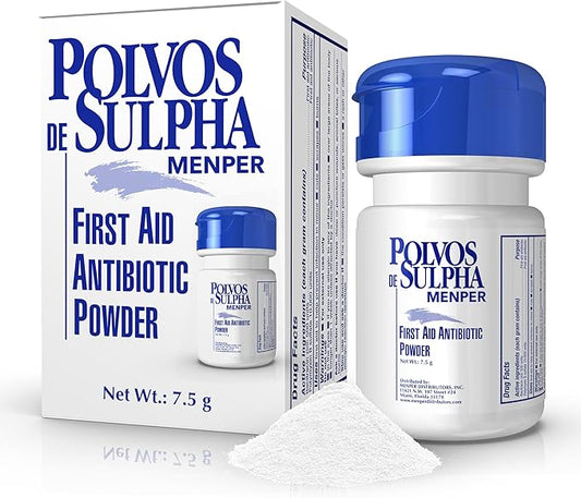 Polvos de Sulpha First Aid Antibiotic Powder 7.5 mg