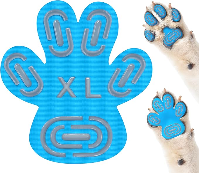 Non-Slip Dog Paw Protector Pads for Senior Dogs, Dog Paw Adhesive Pads on Hardwood Floor,Senior Dog Essentials with Strong Traction,Dog Grippers,Blue,12 Sets 48 pc XL