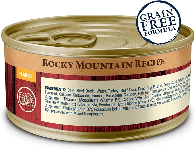 Blue Buffalo Wilderness Rocky Mountain Recipe Flaked Wet Cat Food, Chicken-Free & Grain-Free Recipe, Made with Natural Ingredients, Red Meat in Tasty Gravy, 5.5-oz. Cans (24 Count)