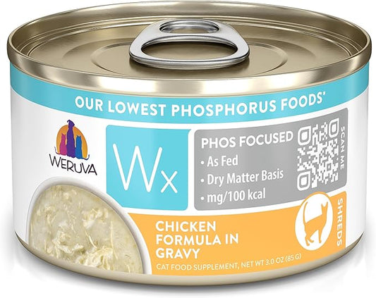 Weruva Wx Phos Focused, Chicken Formula in Gravy, 3oz Can (Pack of 12)