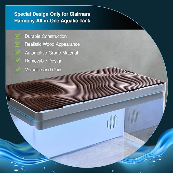 Cherry Wood Grain Top Lid for Clairnara Harmony Aquatic Tank