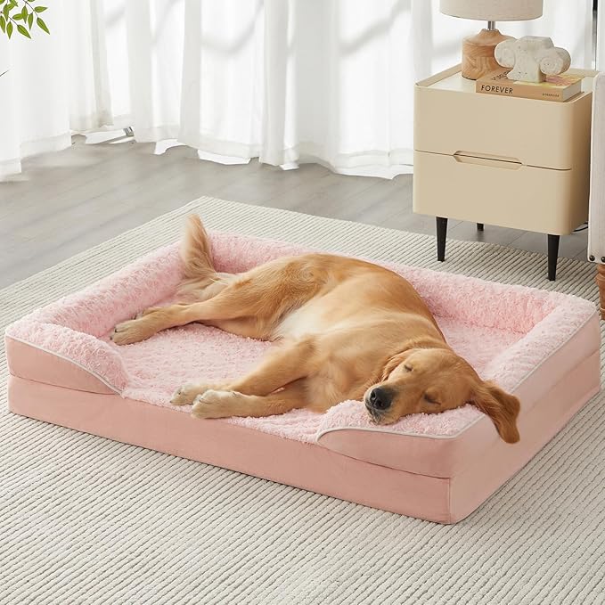 WNPETHOME Dog Beds for Large Sized Dogs, Washable Orthopedic Dog Couch Sofa Bed with Waterproof Lining & Non-Skid Bottom for Pet Sleeping