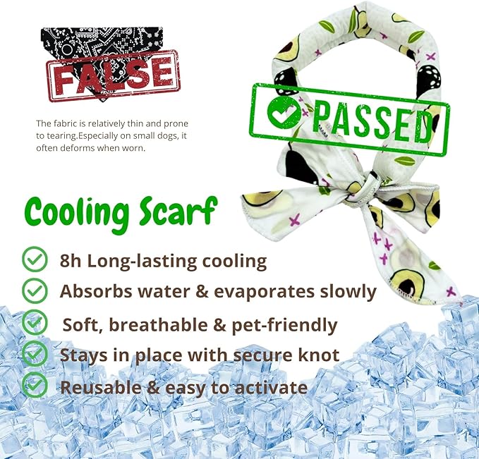 4pcs Cooling Scarf for Pets,Summer Cooling Scarves Keep Cats and Dogs Cool, Reused,Rrecycled,Suitable for Dogs (4pcs-Avocado)