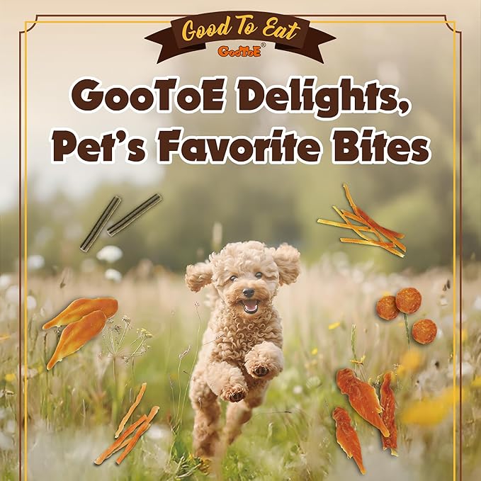 Gootoe Chicken Fillet Jerky Dog Treats 1 lb, All Natural, Grain-Free, High-Protein, Low Fat, Healthy & Easily Digestible