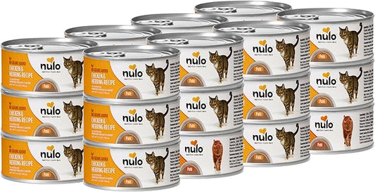 Nulo Chicken & Herring Recipe Pate Wet Canned Cat Food, 5.5 Ounce (Pack of 24)