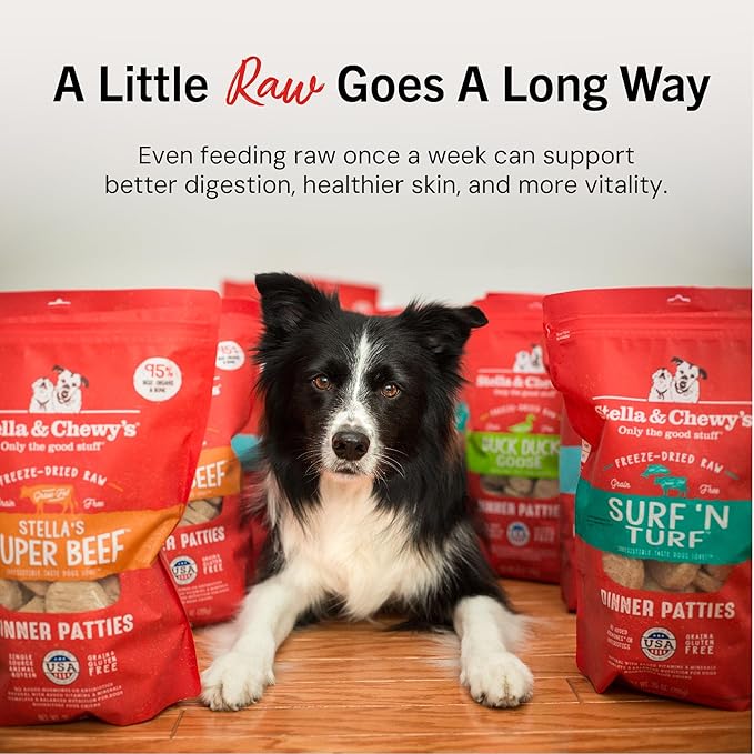 Stella & Chewy's Freeze-Dried Raw Dinner Patties - Dandy Lamb Recipe - High Protein Grain-Free Puppy & Dog Food - Perfect For Picky Eaters - 5.5 oz