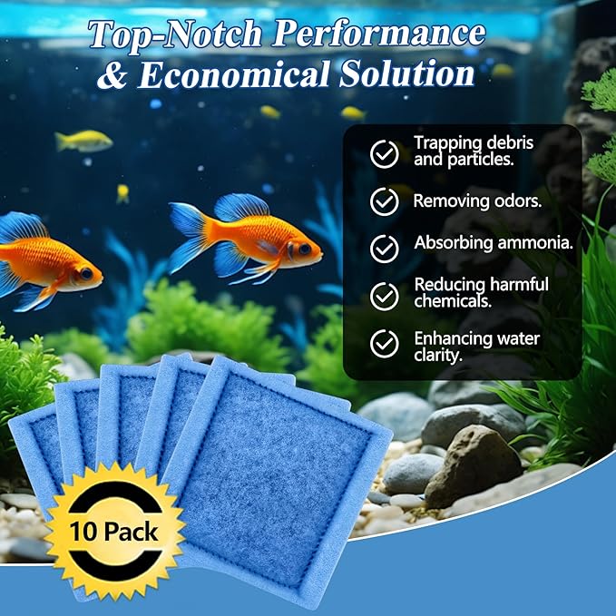 Aquarium Filter Cartridge for Fish Tank: 10-Pack for Rite-Size C & EZ-Change #3 Replacement Cartridge Compatible with Marineland Penguin PRO 275/375 & Original 200/350 & Aqua-Tech Filter 20-40/30-60