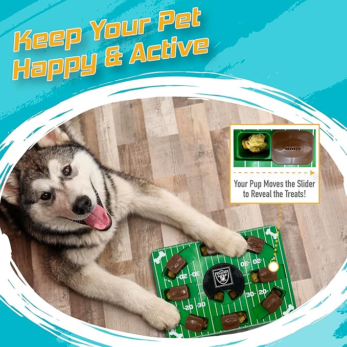 Pets First NFL LAS Vegas Raiders Puzzle Toy, Puzzle Treat Dog Toy, Interactive Dog Treat Toy, Dog Puzzle