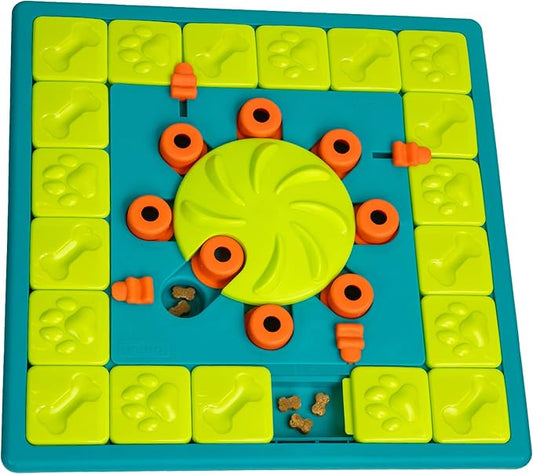 Outward Hound by Nina Ottosson Multipuzzle Level 4 Expert Dog Treat Puzzle for Enrichment, Blue