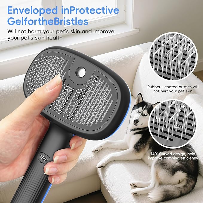 Cat Steam Brush for Shedding and Grooming,Pet Spray Hair Removal Comb,Deshedding Dog Brush for Short and Long Haired Dogs,Cat Brushes for Indoor Cats.