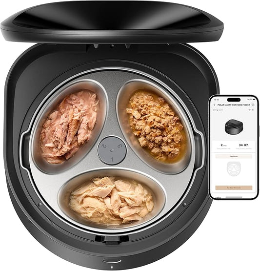 PETLIBRO Automatic Cat Feeder Wet Food with Stainless Steel Bowl, Refrigerated Auto Cat Feeder with Semiconductor Cooling, 3 Fresh Meals for 3 Days, App-Controlled Pet Food Dispenser, Easy to Clean