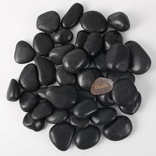 SIDONG 10 lbs Black River Rocks, 1.2-2 Inches Polished Pebbles for Indoor Plants, Aquarium Rocks Used in Fish Tank, Decorative Stones for Plants, Vases, Home Décor, Crafting, Garden Landscaping