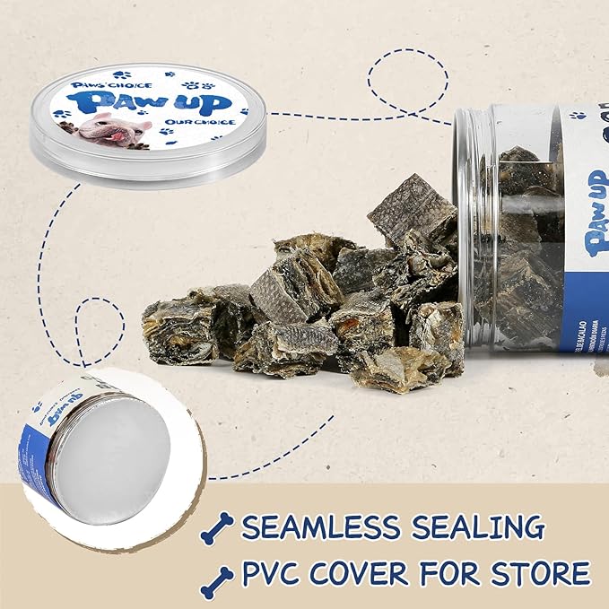 Cod Skin Cubes Dog Treat, Chew Fish Skins Rolls w/Taurine, One-Ingredient Grain Free Healthy Dog Treat, Rich in Omega3, 8 oz