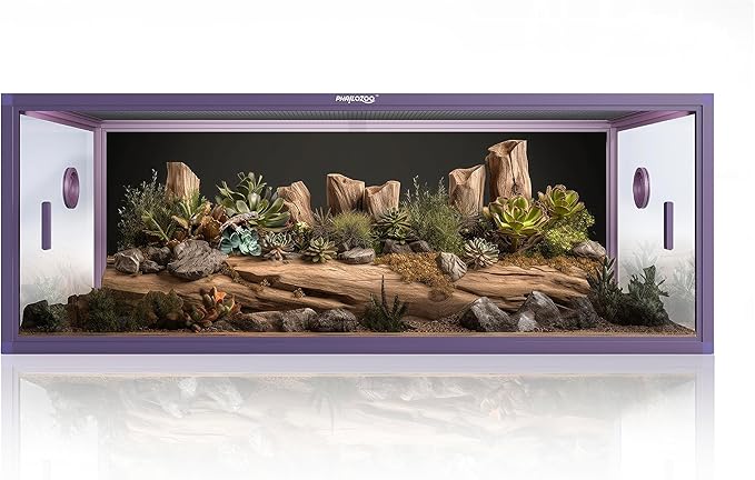 85 Gallon Reptile Tank, Front Opening Snake Tank for Easy Maintenance, Reptile Enclosure with Top Screen Ventilation 48''x24''x18''