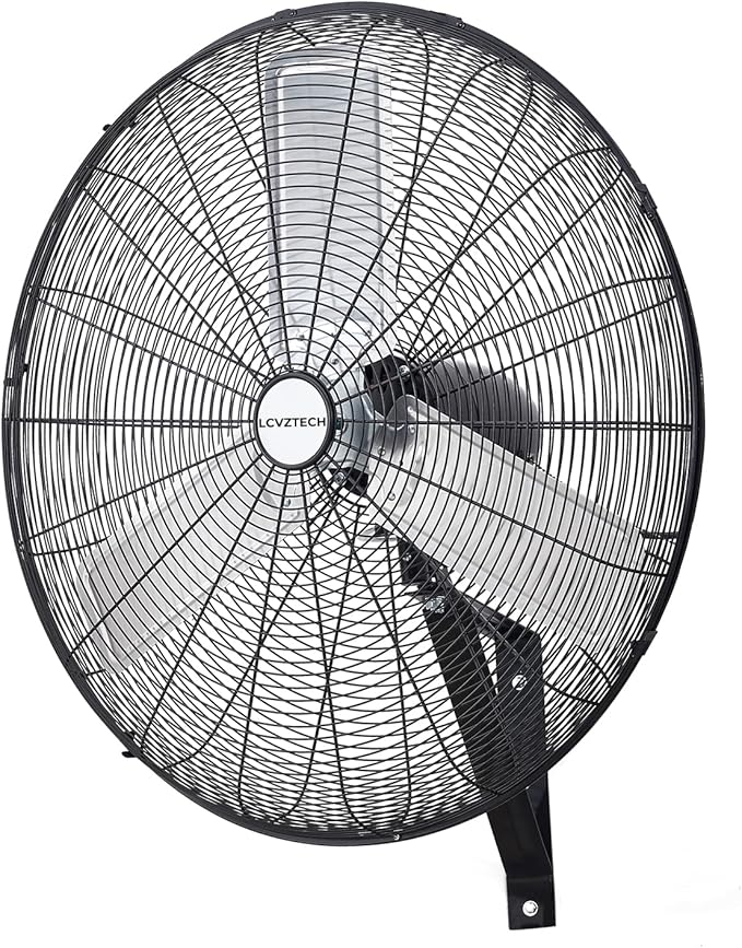 30 inch Wall Mount Fan Oscillating, 3-Speed 8850 CFM High Velocity Industrial Wall Mounted Fan, Heavy Duty Air Circulator for Garage, Shop, Gym, Workshop, Covered Patio - UL Listed