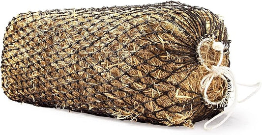 Bloomoak Slow Hay Net Feeder for Horses, Durable Soft Black PE 2String Hay Bales Bags with 2" Hole, Fit 36 * 18 * 18" Square Bale Easily…
