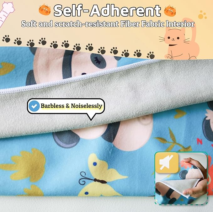 Cat Wrap for Grooming-Premium Cat Grooming Wrap Cat Restraint for Nail Clipping, Self-Adherent Soft Cat Blanket to Wrap Cat Anti-Scratch Anti-Escape Grooming Bag (Blue, M(Within 6lbs))