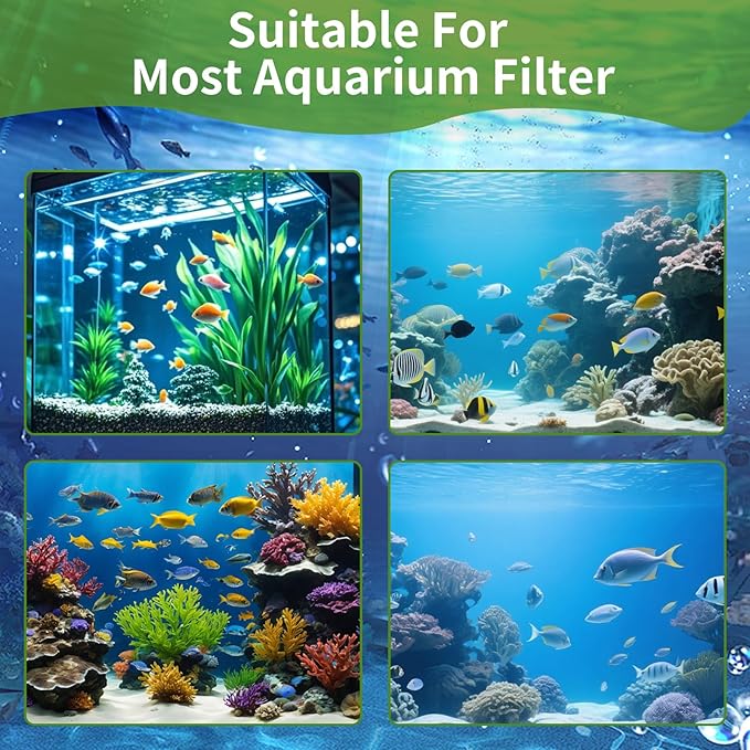 Aquarium Filter Floss for Fish Tank Filters -Micro Fine Multi-Layer Aquarium Filter Pad-Filter Media Roll for Crystal Clear Water Cut to Size 12"x72"x0.13"