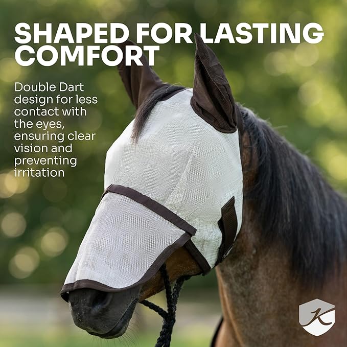 Kensington Signature Fly Mask w/Web Trim, Soft Mesh Ears & Forelock Opening Size: M-Small Horse Color: 2017 - Lavender Mint