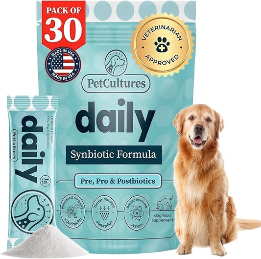 Daily Synbiotic Formula - A TriBiotic Blend with 6 Strains, B-Vitamins, and Digestive Enzymes in 30 Packs