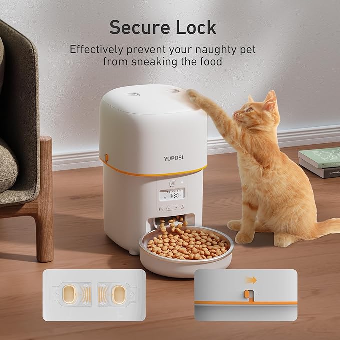 Automatic Cat Feeders - 3L Cat Food Dispenser Easy to Use, Timed Automatic Pet Feeder with Over 180-day Battery Life, 1-6 Meals Dry Food Programmable Portion Control Also for Dogs
