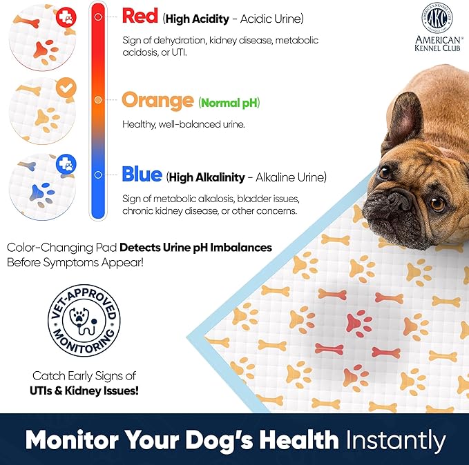 AKC Advanced Puppy Pads with Color-Changing Health+ Indicator and Ultra Absorbent Quick Dry Gel – 28"x30" Leakproof Training Pads for Dogs – Fresh Scented – 50 Count, X-Large