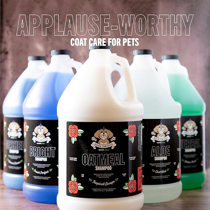Bark2Basics Rock The Dog Herbal Pet Shampoo, 1 Gallon - Naturally Derived Ingredients, Unique Herbal Blend, Protects, Repairs, and Nourishes, Professional Grade
