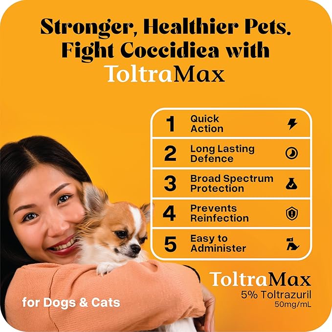 Toltrazuril 5.0% for Horses, Dogs, Cats, 60mL/2 Ounce, for Non-Food Chain Animals, Chicken