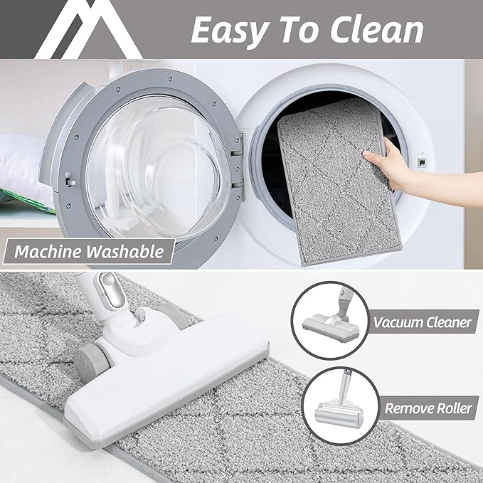 COSY HOMEER Edging Stair Treads Non-Slip Carpet Mat 28inX9in Indoor Stair Runners for Wooden Steps, Edging Stair Rugs for Kids and Dogs, 100% Polyester TPE Backing (7pc, Grey)