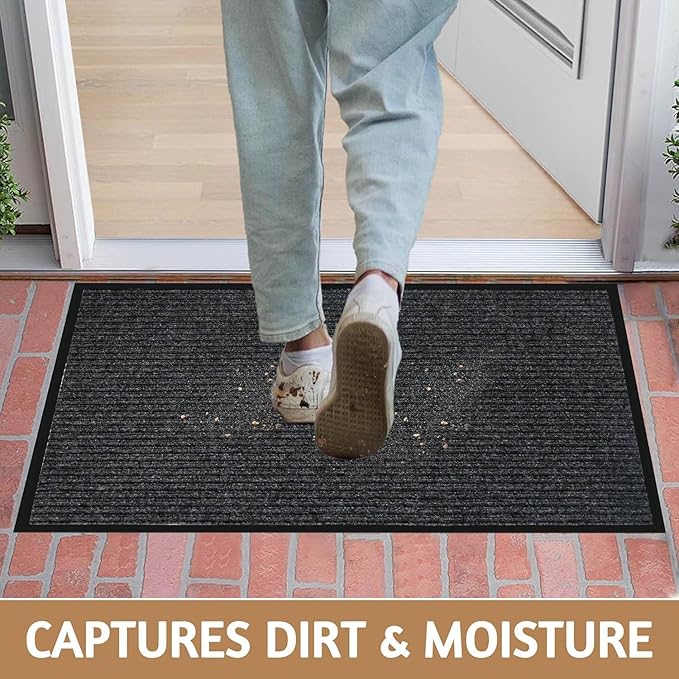 Front Door Mat Outside Entrance, 120" x 36" Sturdy Indoor Outdoor Mats for Entryway, Low Profile Welcome Doormat for Home Entrance, Non Slip Shoe Scraper Mat, Ideal for High Traffic Area